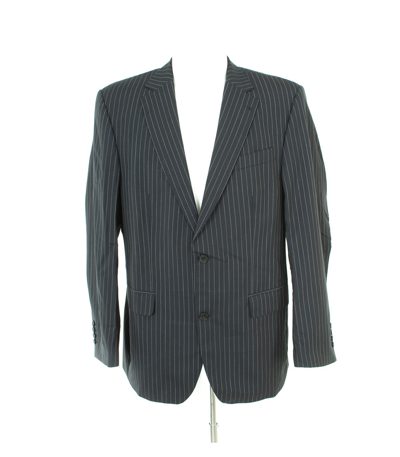 CARL GROSS Herren Sakko Gr. 52 Blau/Beige Wolle