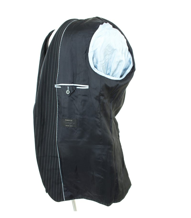 CARL GROSS Herren Sakko Gr. 52 Blau/Beige Wolle – Foto 5