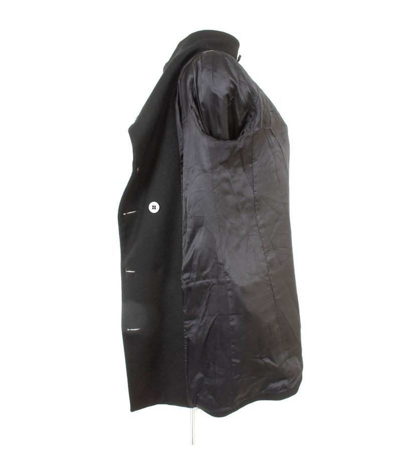 STILE Damen BENETTON. Mantel Gr. DE 38/IT 44 Reine Schwarz Wolle – Foto 6