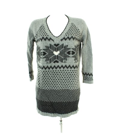 TWIN-SET SIMONA BARBIERI Damen Pullover Gr. S Grau Wolle Viskose Kaschmir