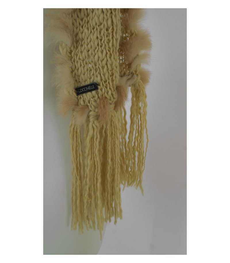 COCCINELLE  Schal Schultertuch Knit Tuch Scarves  Damen Gr. 23 cm X 174 cm in Braunbeige – Foto 2