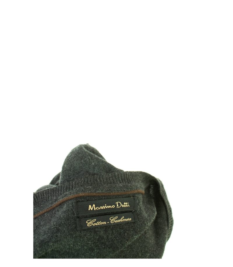 Massimo Dutti Herren Pullover Gr. L/40 Grau Baumwolle Kaschmir – Foto 4