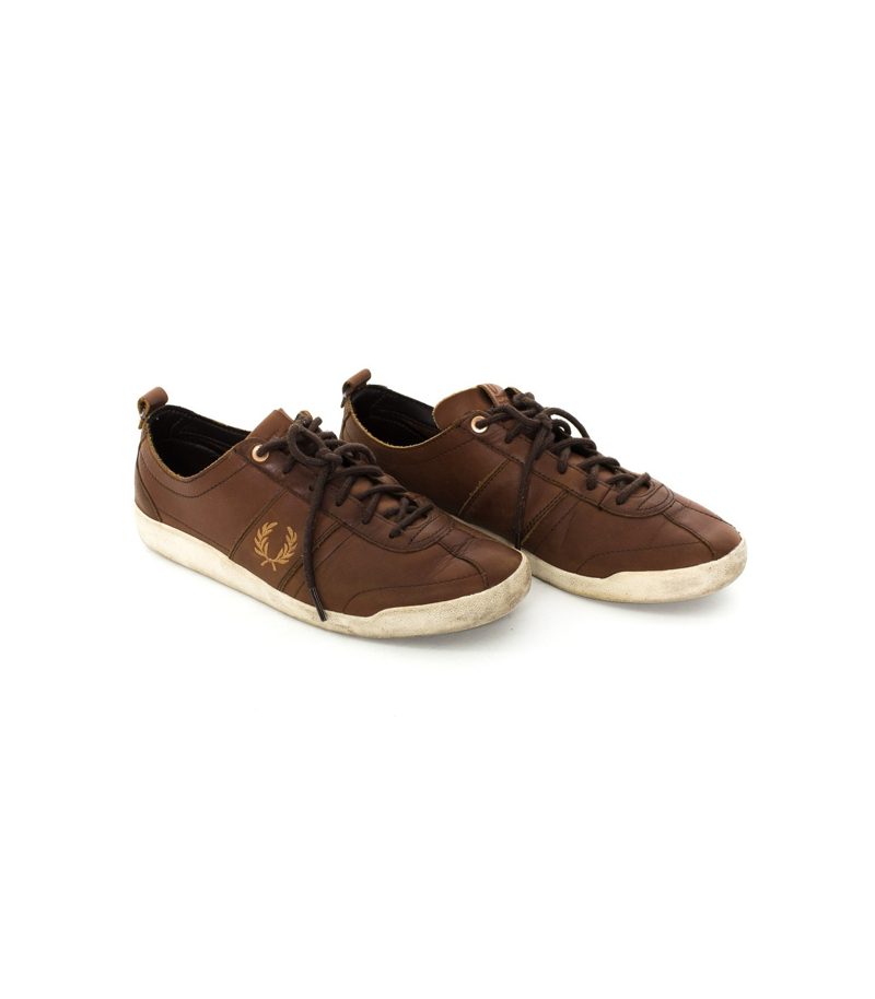 FRED PERRY Herren Sneaker Turnschuhe Halbschuhe Gr. EU 41 UK7 Braun Leder – Foto 2