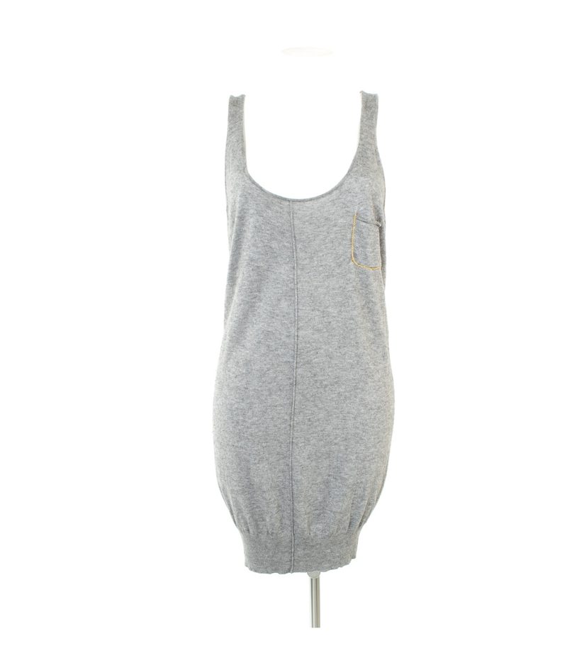LAUNDRY INDUSTRY Damen Kleid Strickkleid Gr. 2/DE 38 Grau Wolle – Foto 1