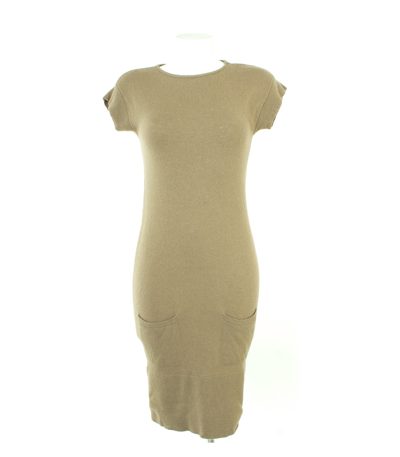 UNITED COLORS OF BENETTON Damen Kleid Strickkleid Gr. S in Graubeige