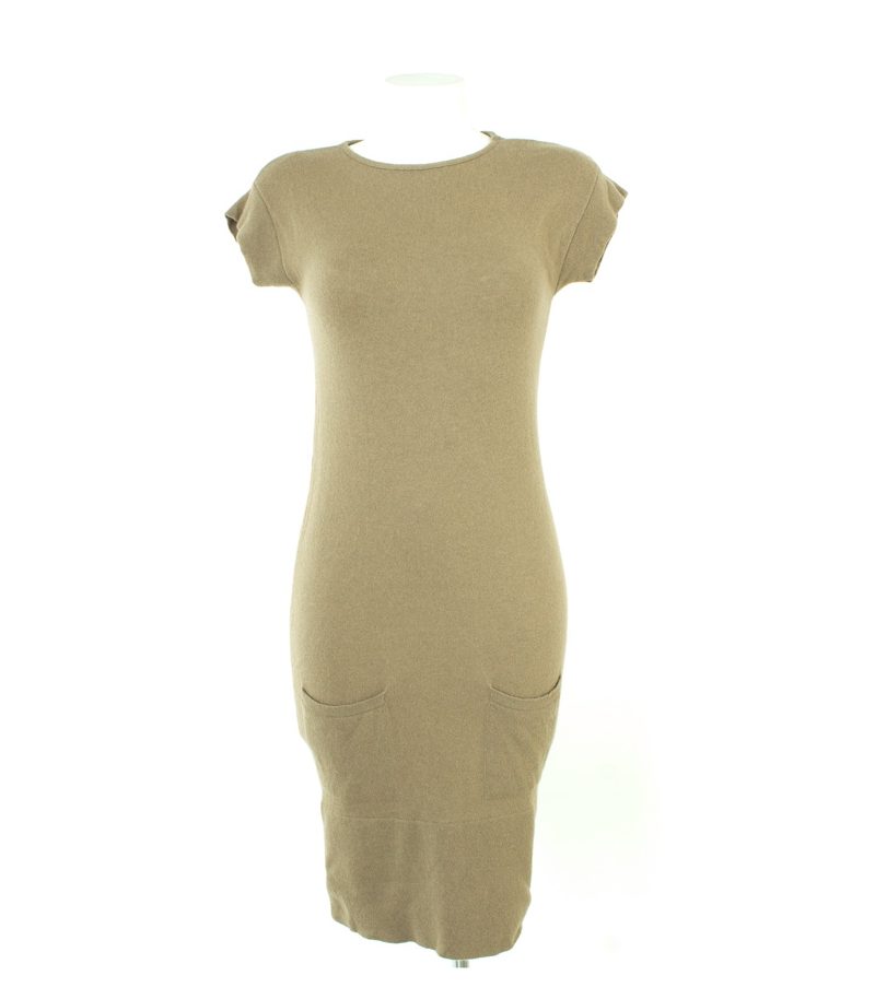 UNITED COLORS OF BENETTON Damen Kleid Strickkleid Gr. S in Graubeige – Foto 1
