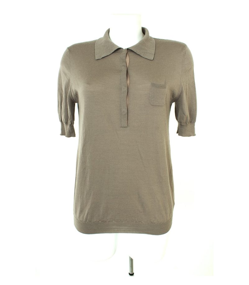 RENE LEZARD Damen Pullover Kurzarm GR. DE 40 Braun Wolle – Foto 1