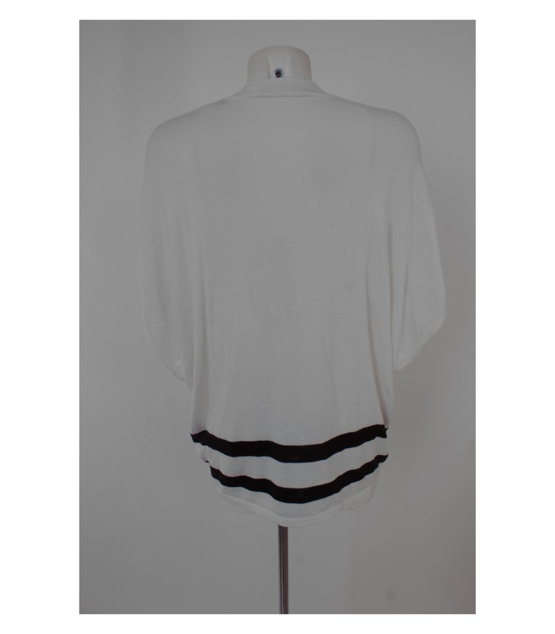 STEFFEN SCHRAUT Damen T-Shirt Gr. DE 36/38 Weiß/Schwarz Viskose Kaschmir – Foto 3