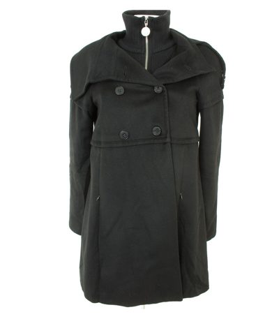 PATRIZIA PEPE Damen Mantel Gr. IT 44/DE 38 Schwarz Wolle