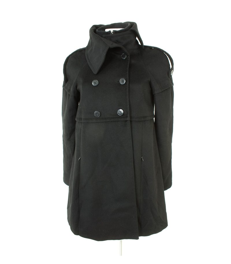 PATRIZIA PEPE Damen Mantel Gr. IT 44/DE 38 Schwarz Wolle – Foto 2