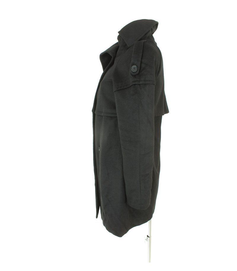 PATRIZIA PEPE Damen Mantel Gr. IT 44/DE 38 Schwarz Wolle – Foto 3