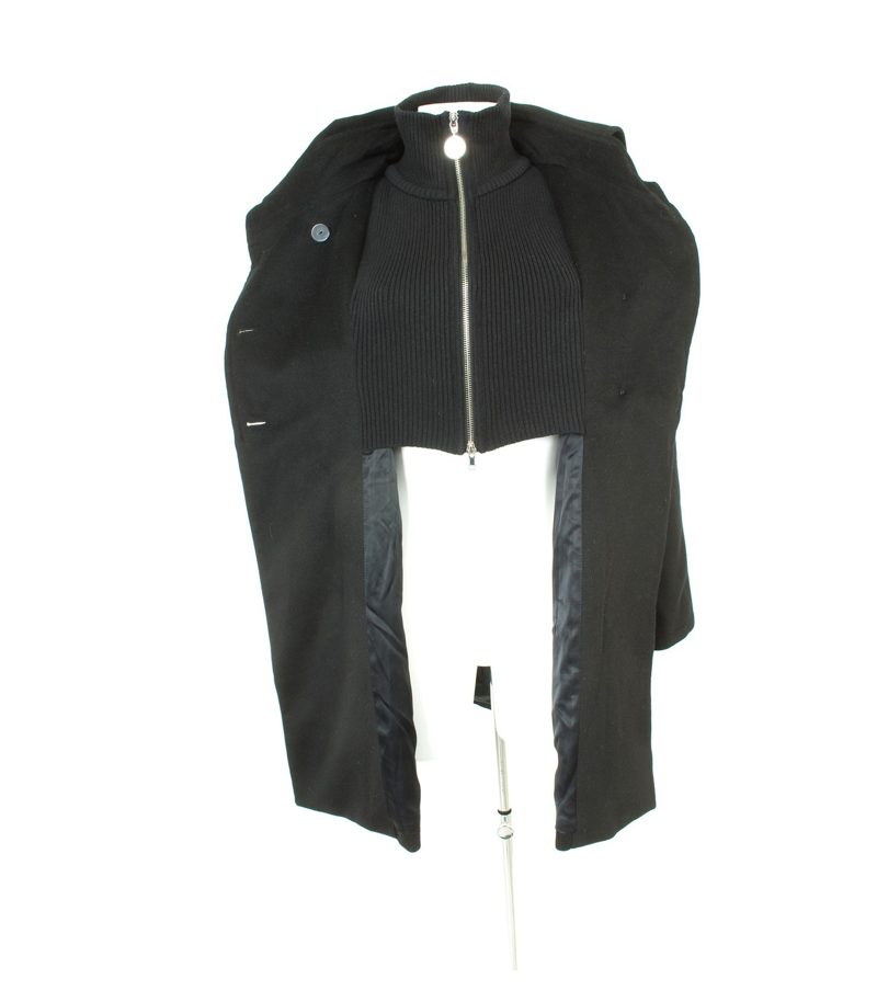 PATRIZIA PEPE Damen Mantel Gr. IT 44/DE 38 Schwarz Wolle – Foto 6
