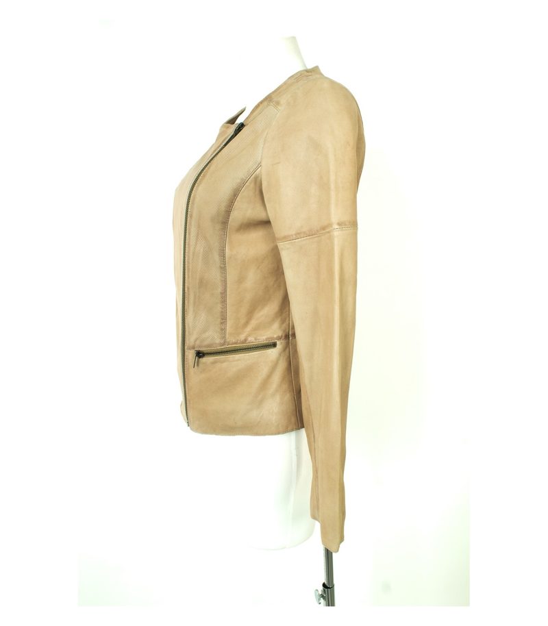 MORE & MORE Damen Lederjacke gr. DE 38 Beige Leder – Foto 2
