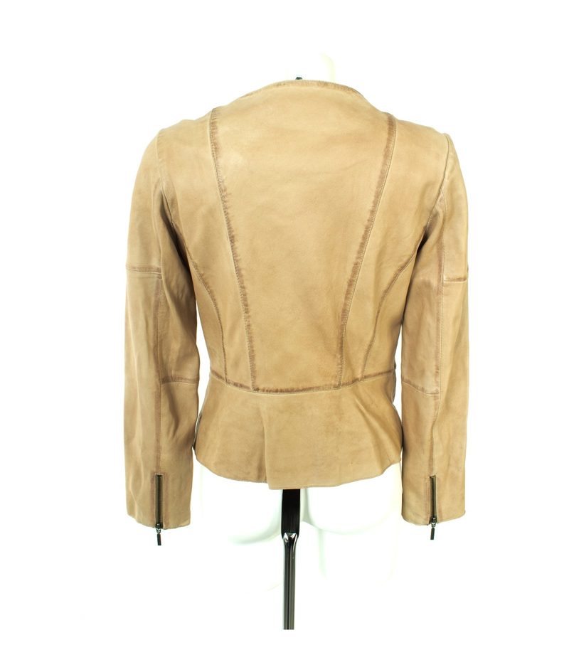 MORE & MORE Damen Lederjacke gr. DE 38 Beige Leder – Foto 3
