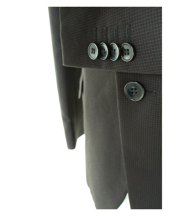 MANUEL RITZ Herren Anzug Hose Sakko Gr. 50 Schwarz/Blau Wolle – Foto 3