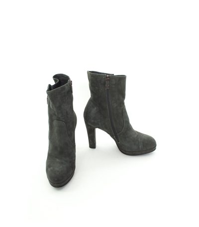 ALBERTO FERMANI Damen Stiefeletten Boots Schwarzgrün Gr. EU 37,5 Leder