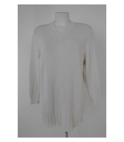ULI KNECHT Damen Pullover Gr. M Weiß Baumwolle