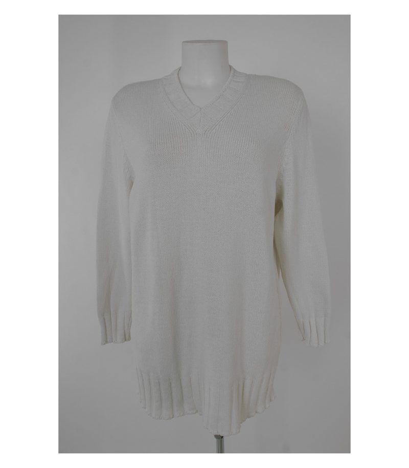 ULI KNECHT Damen Pullover Gr. M Weiß Baumwolle – Foto 1