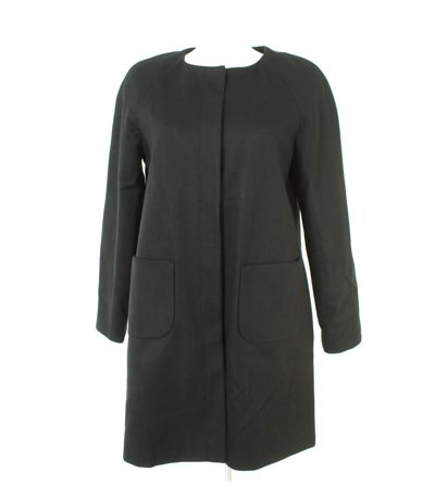HALLHUBER Damen Mantel Gr. DE 38 Schwarz Wolle