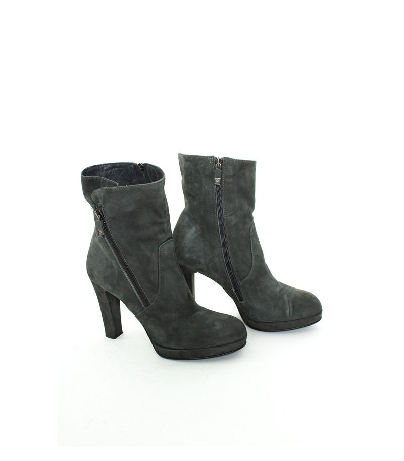 ALBERTO FERMANI Damen Stiefeletten Boots Schwarzgrün Gr. EU 37,5 Leder – Foto 2