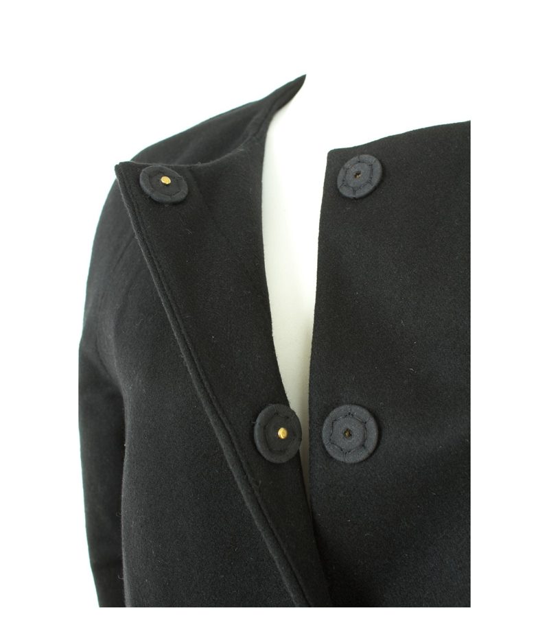 HALLHUBER Damen Mantel Gr. DE 38 Schwarz Wolle – Foto 4