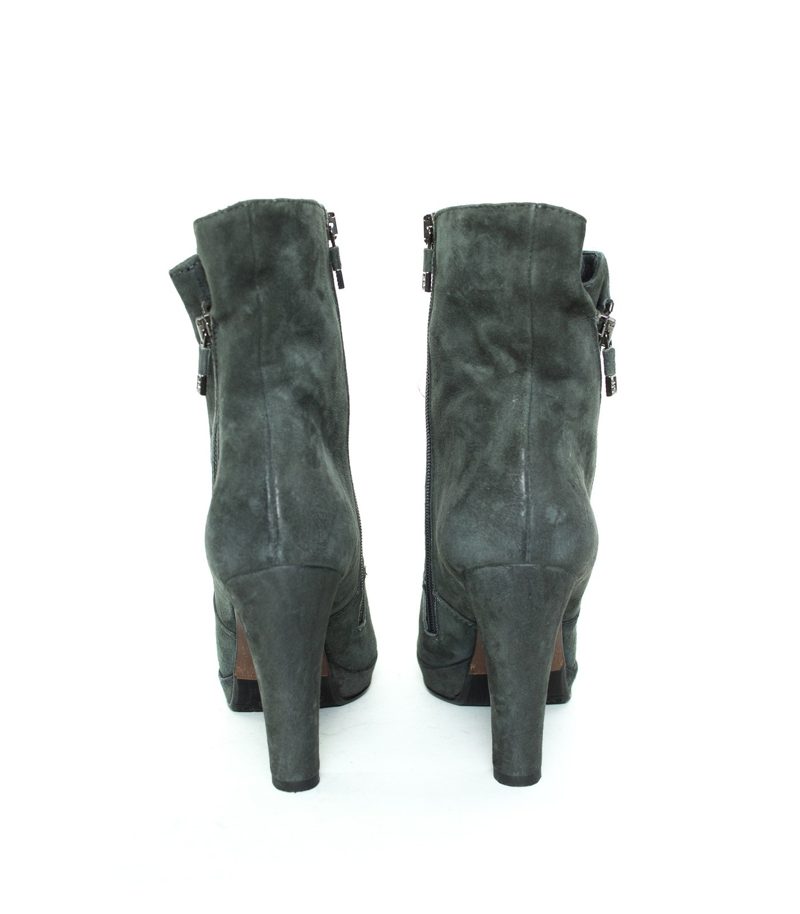 ALBERTO FERMANI Damen Stiefeletten Boots Schwarzgrün Gr. EU 37,5 Leder – Foto 3