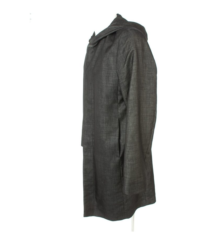 COS Herren Mantel Kapuzenmantel Gr. 48 Schwarz/Beige – Foto 2
