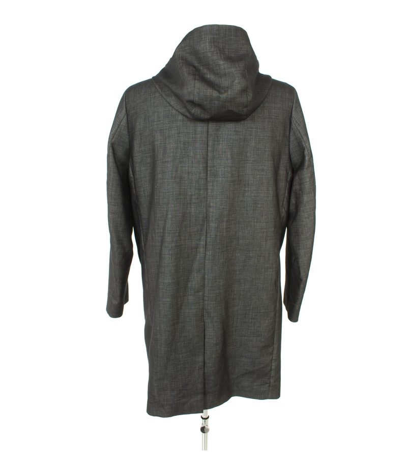 COS Herren Mantel Kapuzenmantel Gr. 48 Schwarz/Beige – Foto 3
