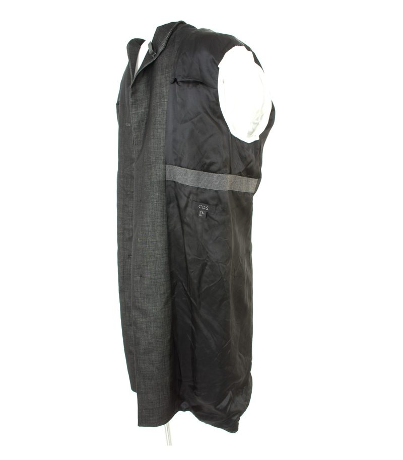 COS Herren Mantel Kapuzenmantel Gr. 48 Schwarz/Beige – Foto 7