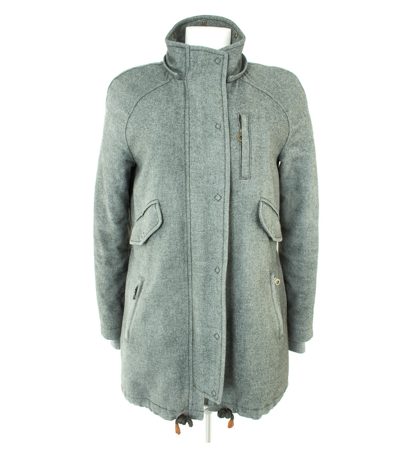 IQ+berlin Damen Mantel Kurzmantel Gr. DE 36 Grau Wolle