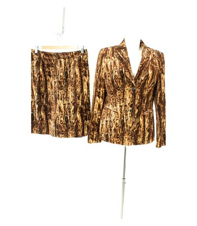 Laurel Damen Kostüm Rock Blazer Gr. DE 38 Mehrfarbig Baumwolle