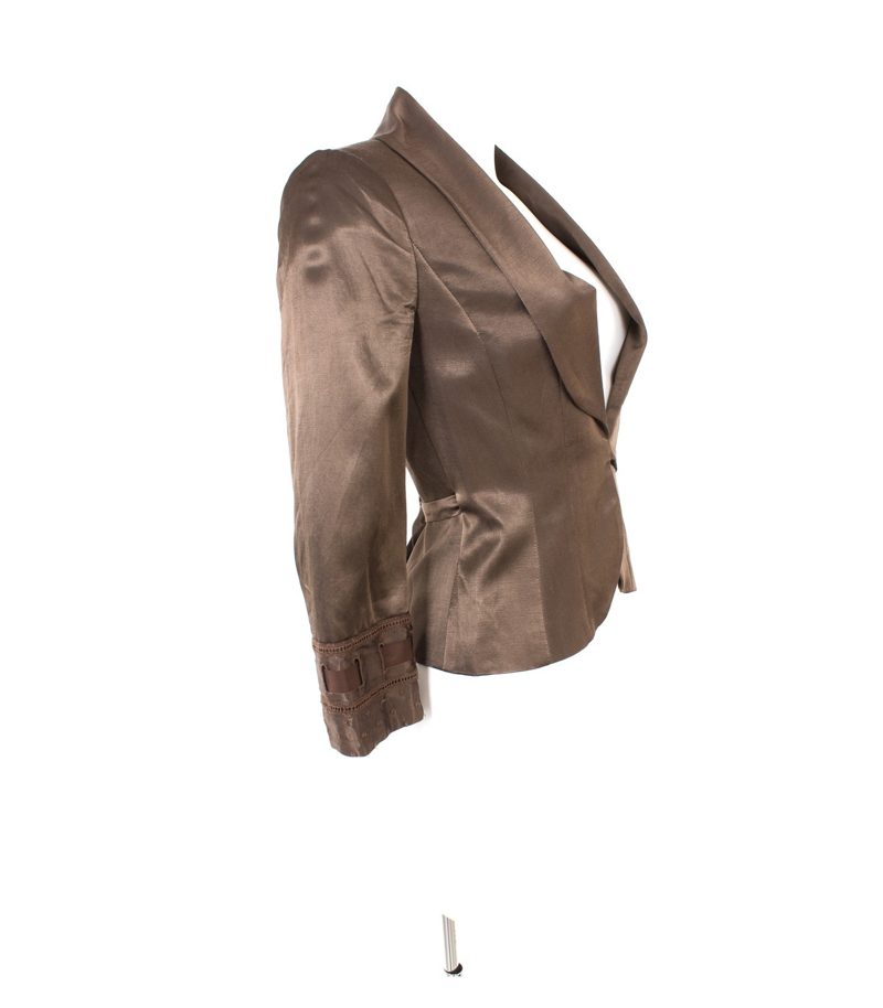 MAX&Co. Damen Blazer Gr. DE 34 Braun Baumwolle Viskose – Foto 2