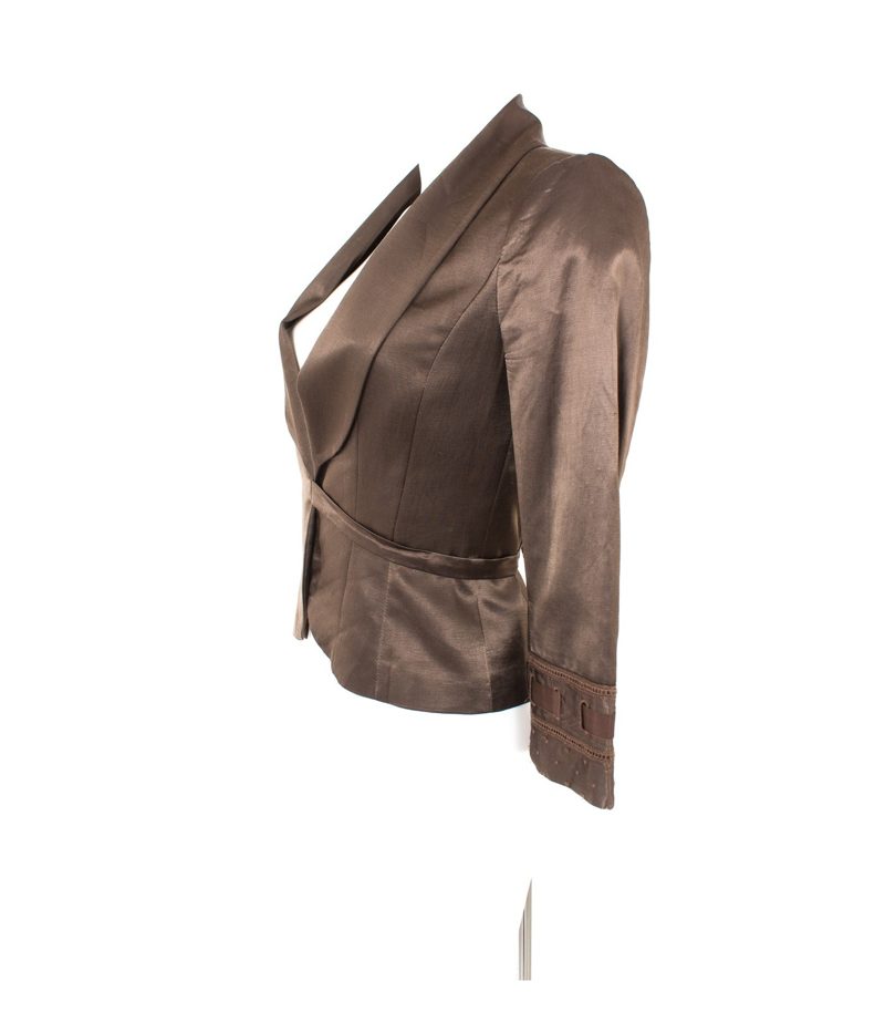 MAX&Co. Damen Blazer Gr. DE 34 Braun Baumwolle Viskose – Foto 3