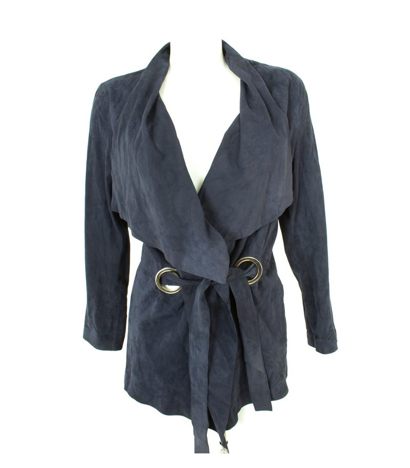 UTERQÜE Damen Lederjacke Gr. M/28 Violett Leder – Foto 1