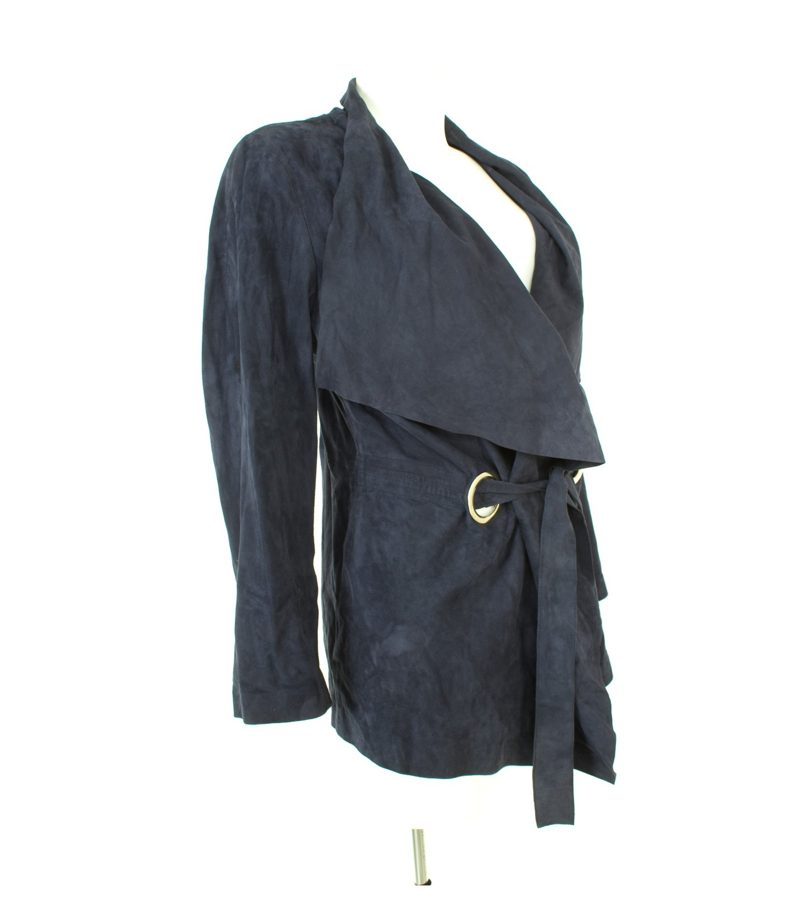 UTERQÜE Damen Lederjacke Gr. M/28 Violett Leder – Foto 3