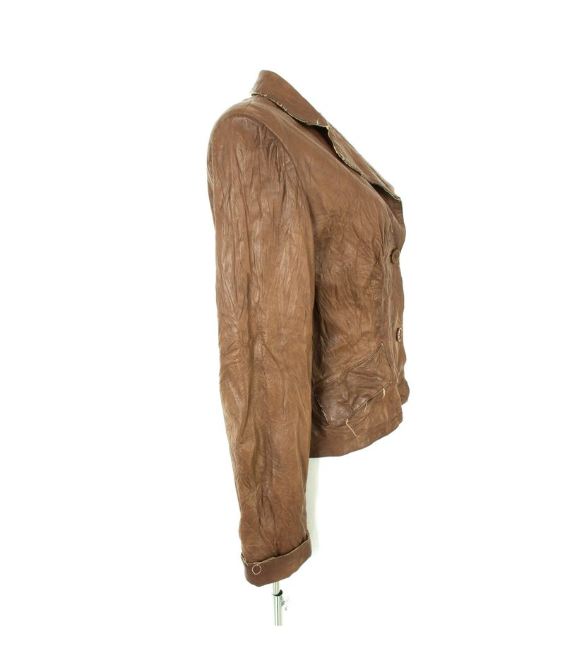 Damen Lederjacke Gr.IT48/DE 42 Braun Leder – Foto 3