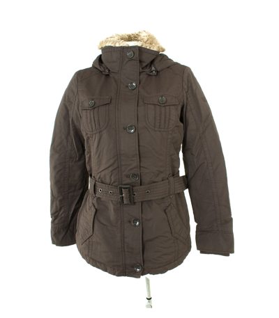Esprit Damen Jacke Freizeit Kapuzenjacke Gr. DE 36 Braun