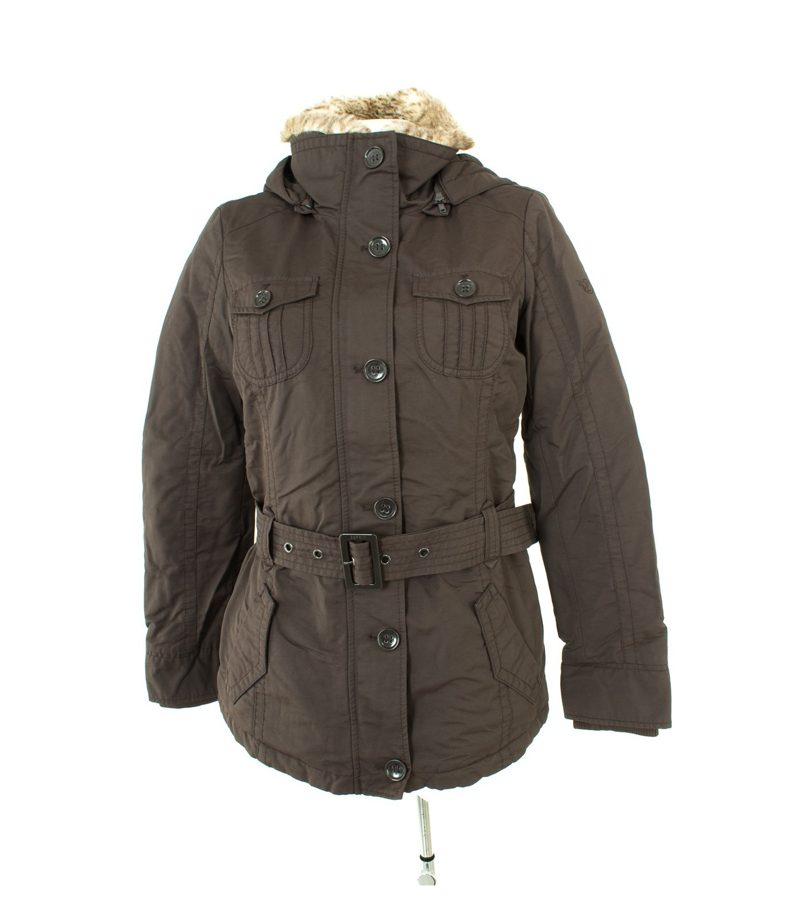 Esprit Damen Jacke Freizeit Kapuzenjacke Gr. DE 36 Braun – Foto 1