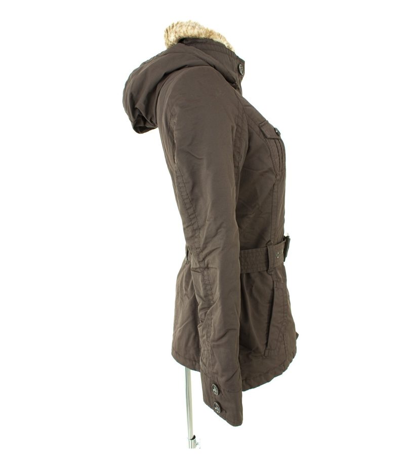 Esprit Damen Jacke Freizeit Kapuzenjacke Gr. DE 36 Braun – Foto 2