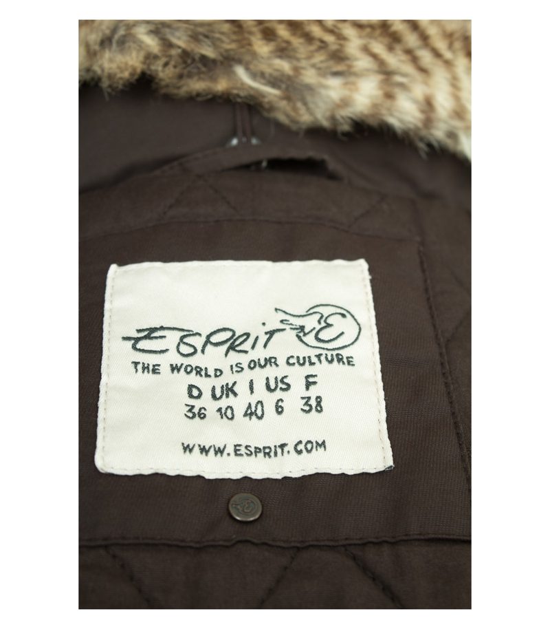 Esprit Damen Jacke Freizeit Kapuzenjacke Gr. DE 36 Braun – Foto 5