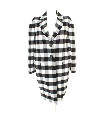 ERMANNO SCERVINO Damen Mantel Gr. IT 46/DE 40 Schwarz/Weiß Angora