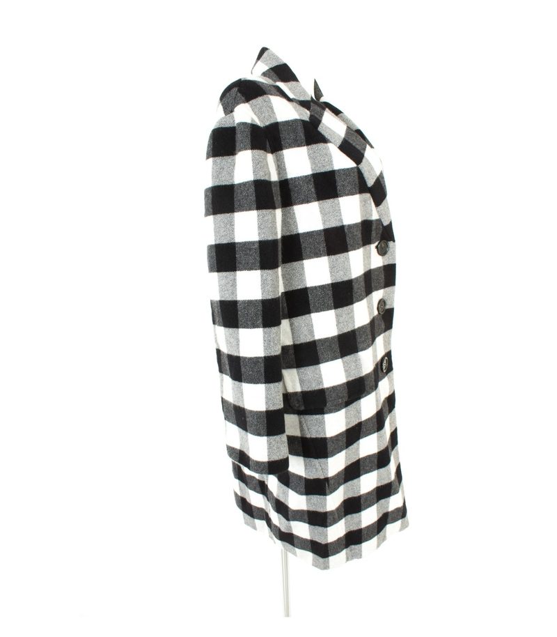 ERMANNO SCERVINO Damen Mantel Gr. IT 46/DE 40 Schwarz/Weiß Angora – Foto 2