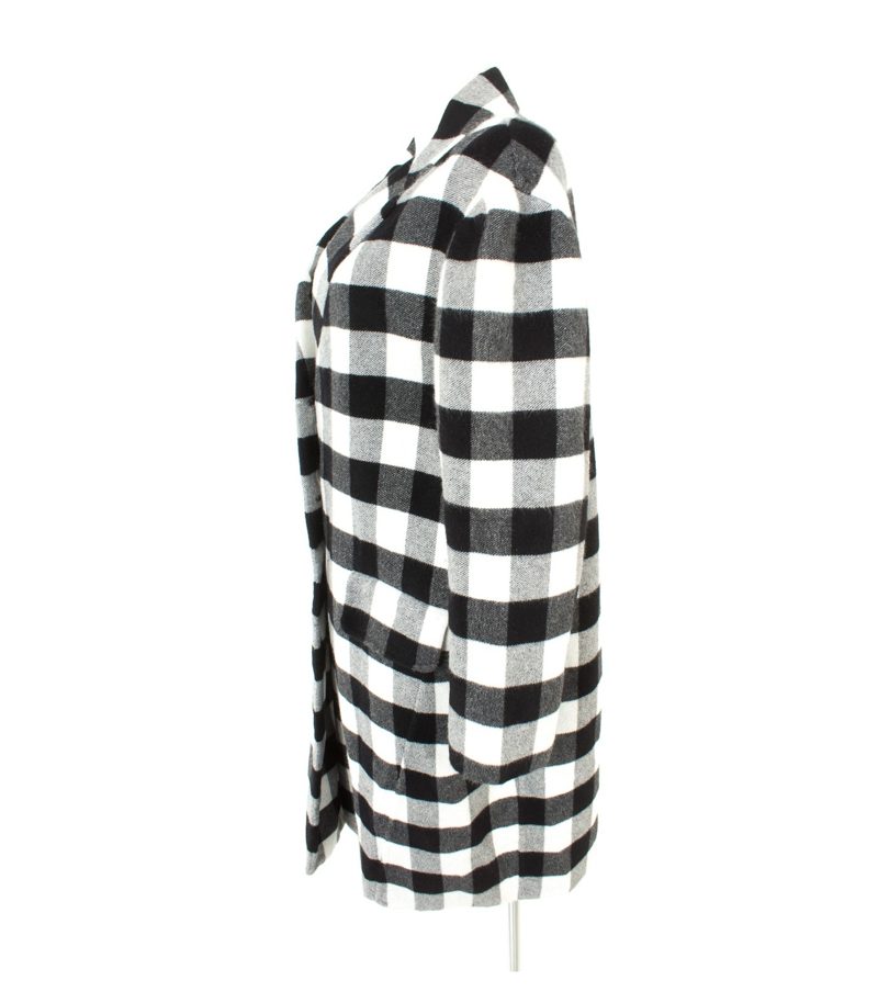 ERMANNO SCERVINO Damen Mantel Gr. IT 46/DE 40 Schwarz/Weiß Angora – Foto 3