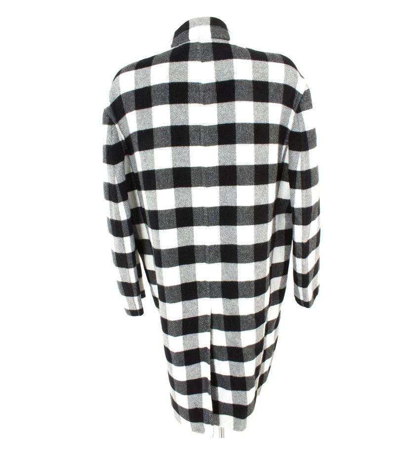 ERMANNO SCERVINO Damen Mantel Gr. IT 46/DE 40 Schwarz/Weiß Angora – Foto 4
