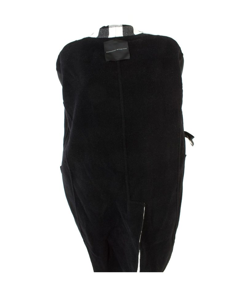 ERMANNO SCERVINO Damen Mantel Gr. IT 46/DE 40 Schwarz/Weiß Angora – Foto 5