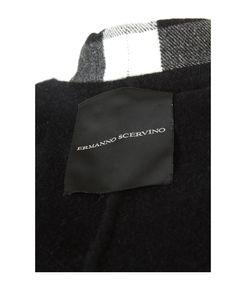 ERMANNO SCERVINO Damen Mantel Gr. IT 46/DE 40 Schwarz/Weiß Angora – Foto 6