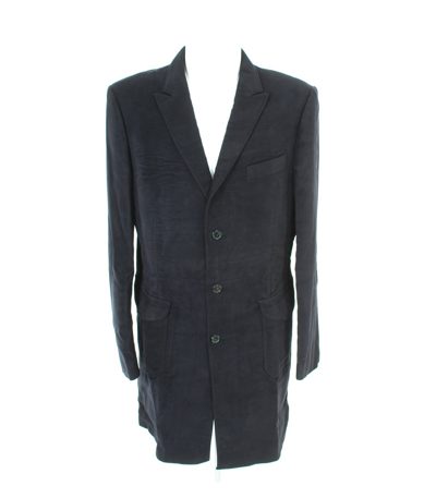 HUGO BOSS Herren Mantel Gr. 52 Blau Baumwolle Viskose