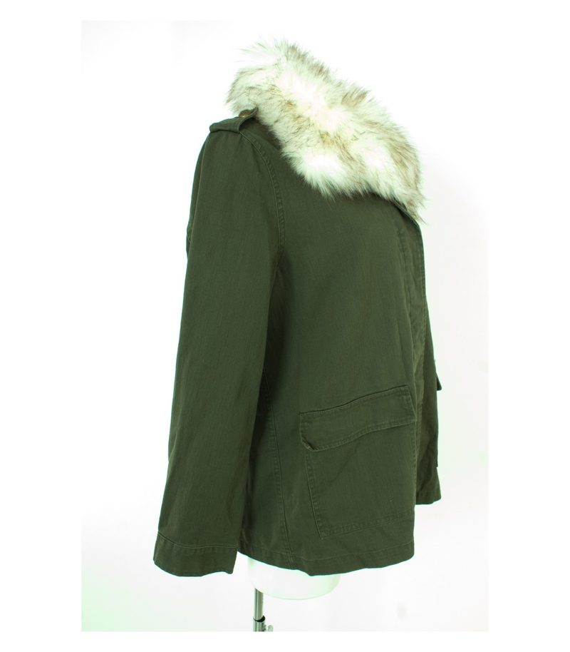 RIVER ISLAND Damen Jacke Gr. UK 14/DE 40 Khaki Baumwolle – Foto 2