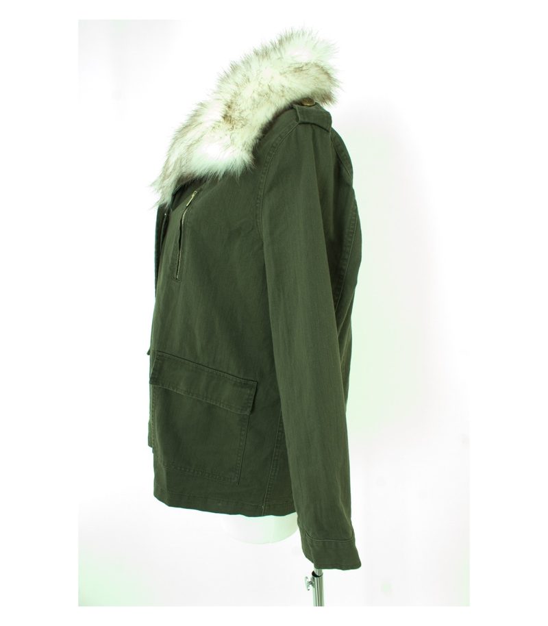 RIVER ISLAND Damen Jacke Gr. UK 14/DE 40 Khaki Baumwolle – Foto 3