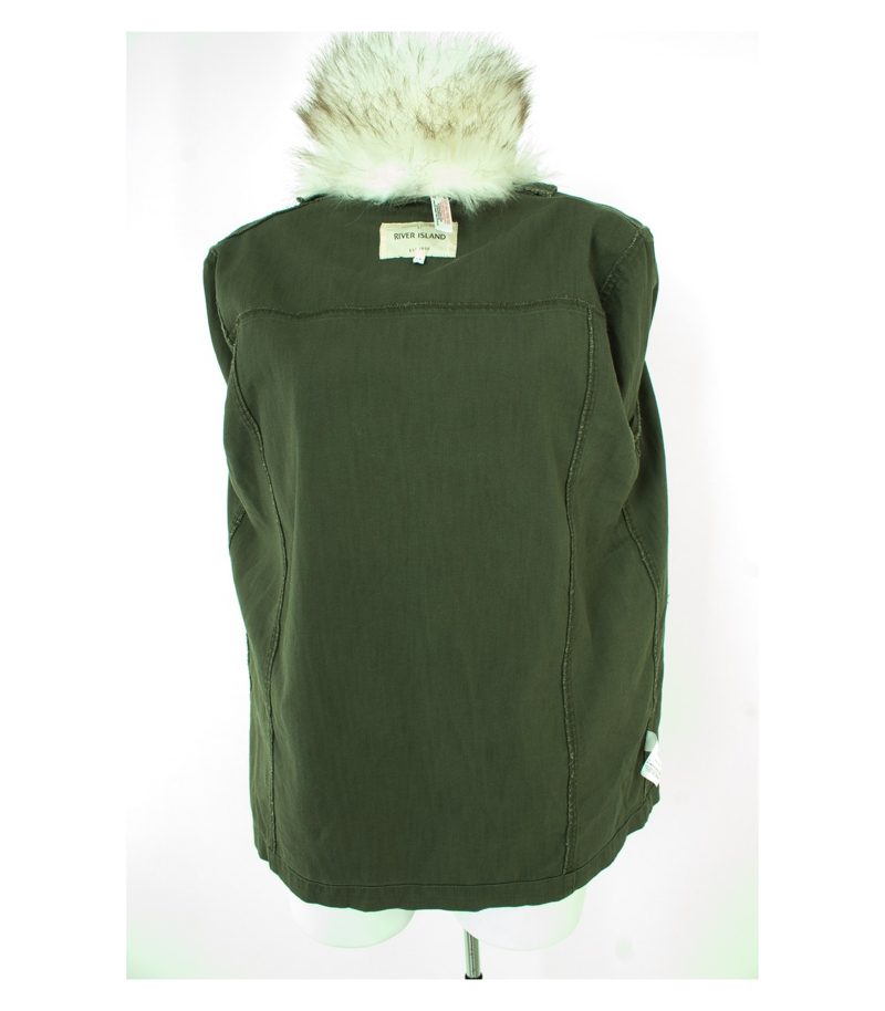 RIVER ISLAND Damen Jacke Gr. UK 14/DE 40 Khaki Baumwolle – Foto 5